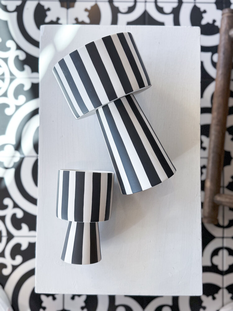 Oyoy Living Design Toppu Pot Small- Black/White