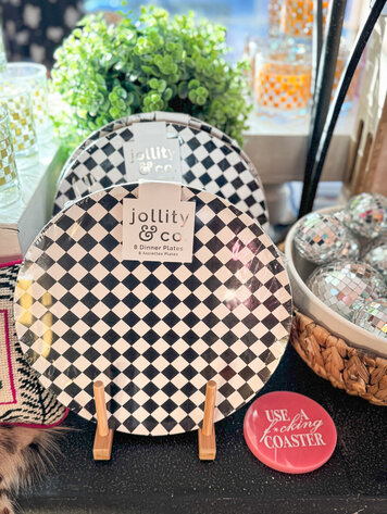 Jollity & Co Check It! The Classic Dinner Plates - 8 Pack