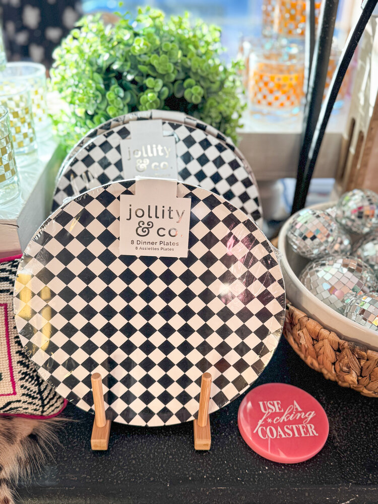 Jollity & Co Check It! The Classic Dinner Plates - 8 Pack