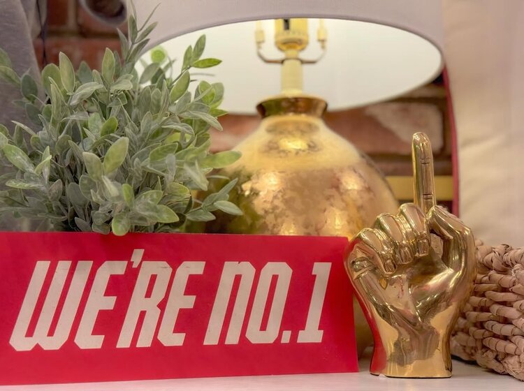 PRIZE Only One Hand Sign Sculpture in Brass