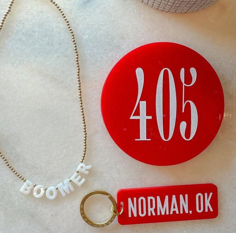 Freshwater Curated Goods Norman, OK Keychain - Red