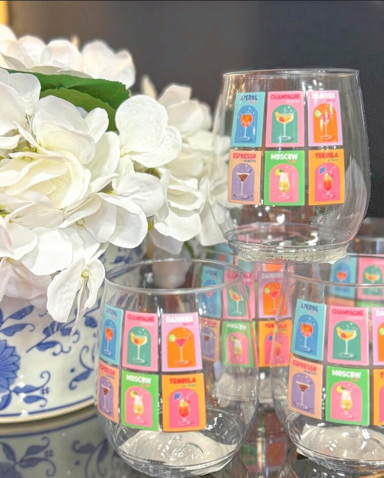 Sip Hip Hooray Drinks Art Print 14oz Stemless Wine Tossware