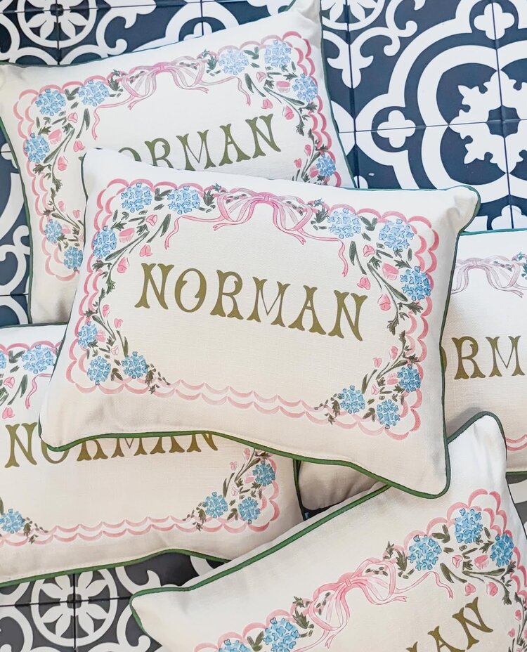 Little Birdie Ribbon Norman Pillow
