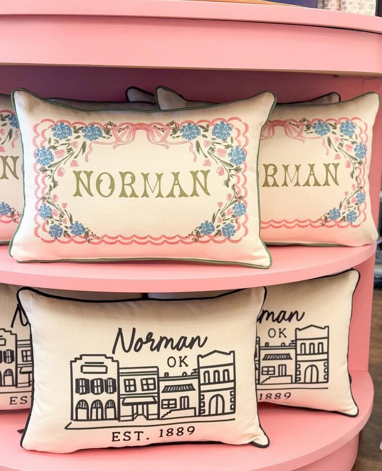 Little Birdie Main Street Norman, OK Pillow