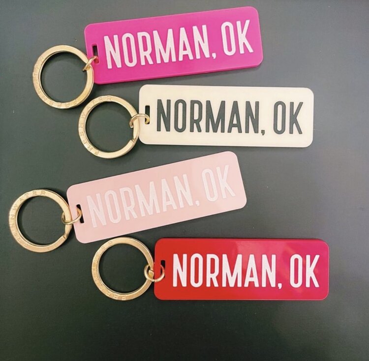 Freshwater Curated Goods Norman, Ok Keychain - Candy Pink