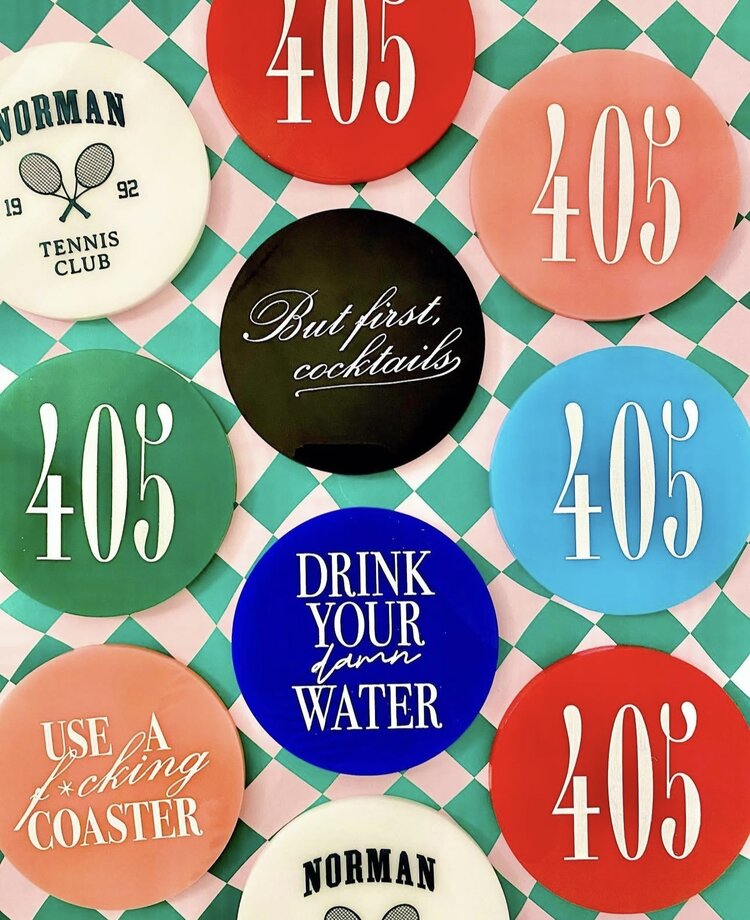 Freshwater Curated Goods 405 Coaster - Kelly Green