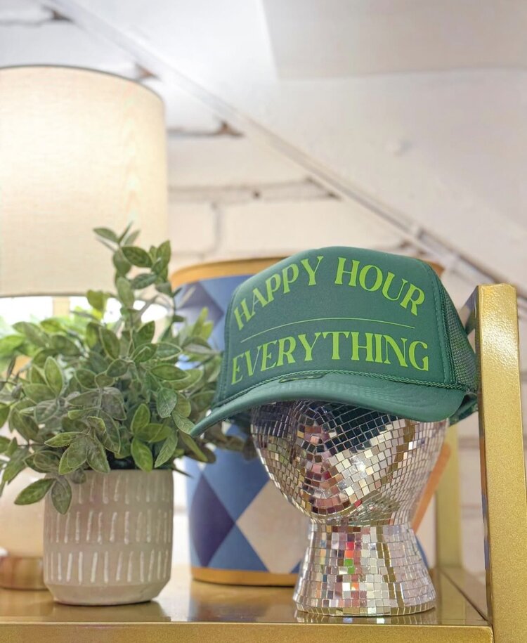 KenzKustomz Happy Hour Over Everything Green Trucker Hat