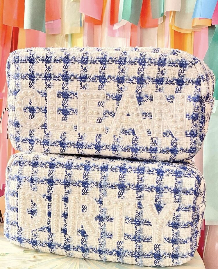 KenzKustomz Royal Blue Plaid Large Bag - Clean