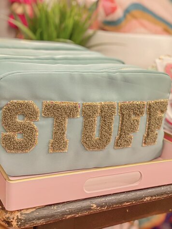 Hart & Hollow Teal Large Stuff Cosmetic Bag