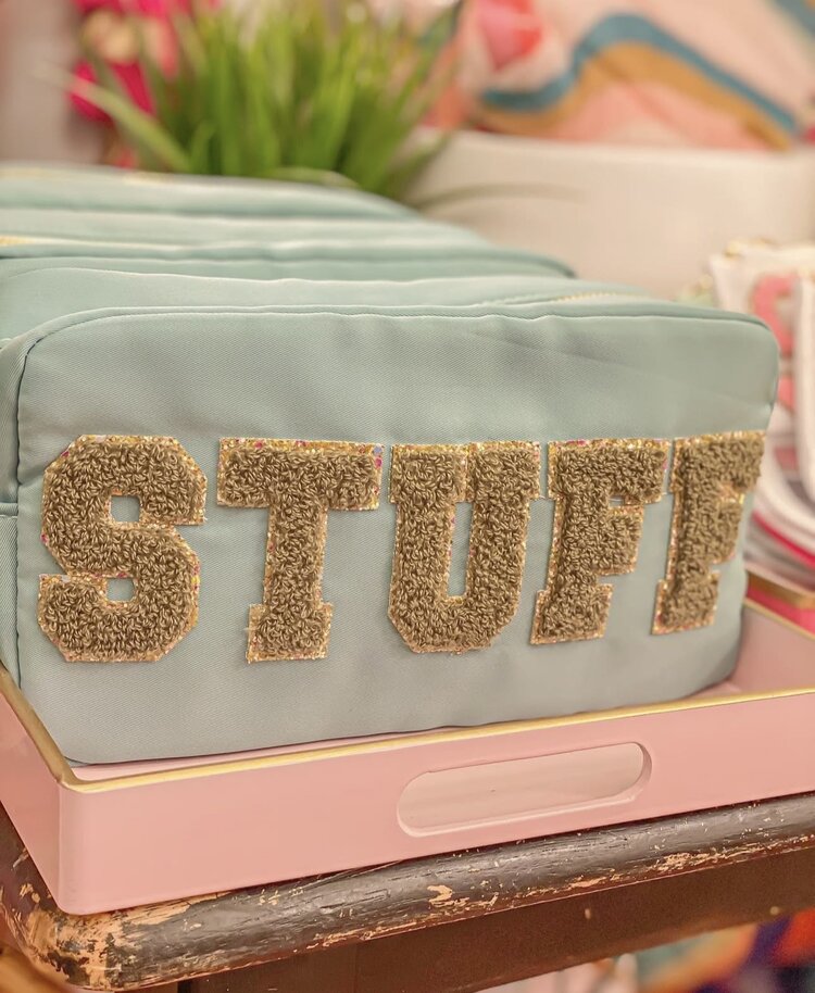 Hart & Hollow Teal Large Stuff Cosmetic Bag