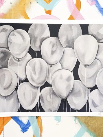 ALEX'S White Balloon Print - 16x20