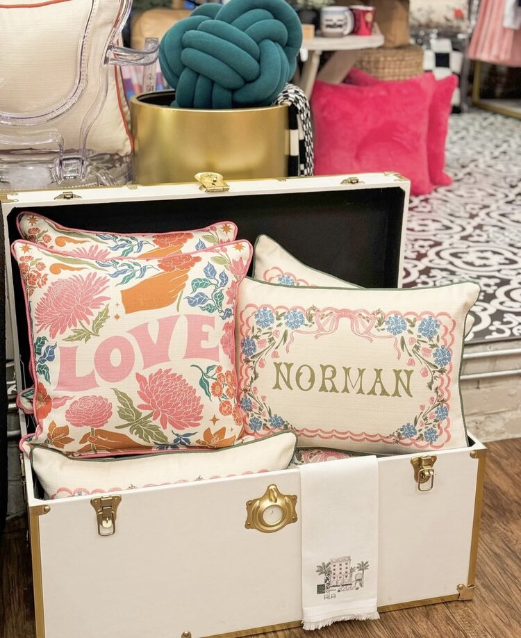 Little Birdie Ribbon Norman Pillow