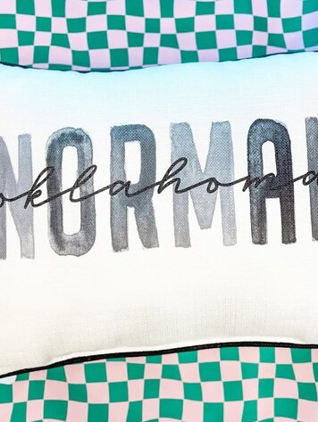 Little Birdie Grey Norman, OK Pillow