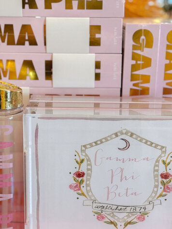 Over The Moon Greek Gamma Phi Beta Acrylic Tray