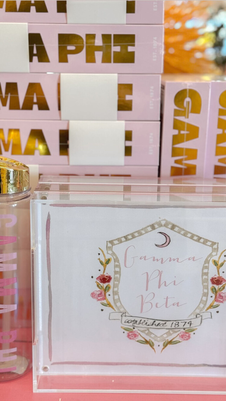 Over The Moon Greek Gamma Phi Beta Acrylic Tray