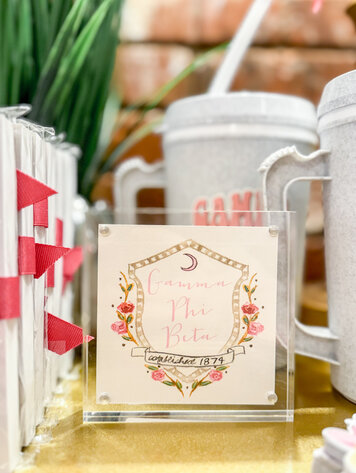 Over The Moon Greek Gamma Phi Beta Motif Small Print