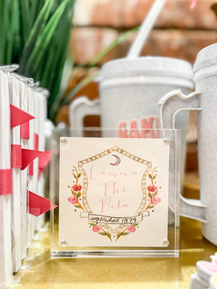 Over The Moon Greek Gamma Phi Beta Motif Small Print