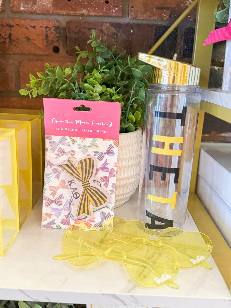 Over The Moon Greek Kappa Alpha Theta  24oz Waterbottle With Gold Flip Top