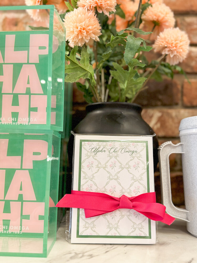 Over The Moon Greek Alpha Chi Omega Floral Notepad (100 pages)