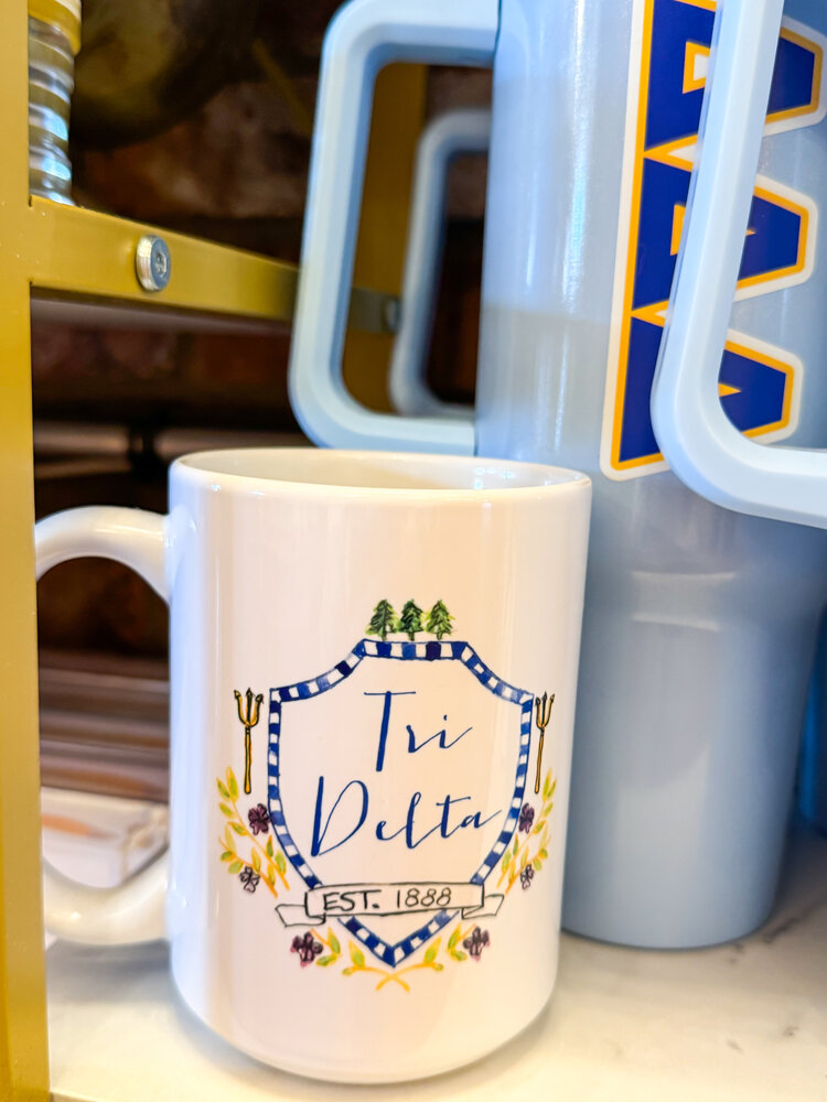 Over The Moon Greek Delta Delta Delta Motif Mug