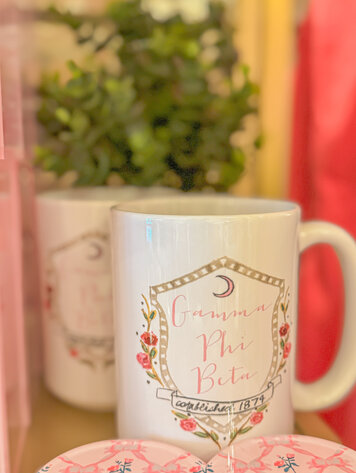Over The Moon Greek Gamma Phi Beta Motif Mug