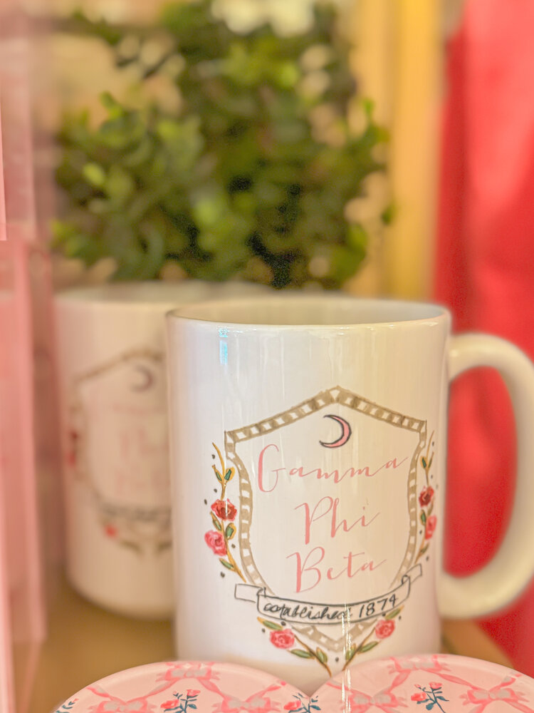 Over The Moon Greek Gamma Phi Beta Motif Mug