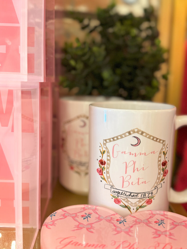 Over The Moon Greek Gamma Phi Beta Motif Mug