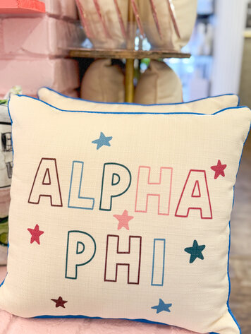 Little Birdie Alpha Phi Star Pillow