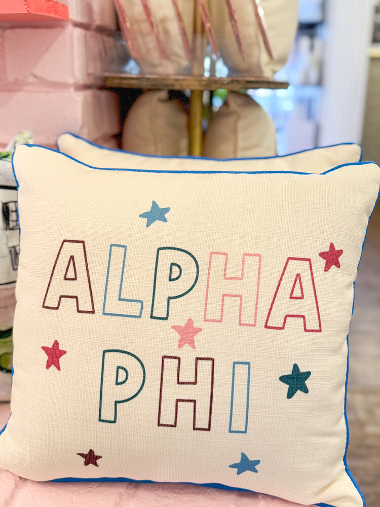Little Birdie Alpha Phi Star Pillow