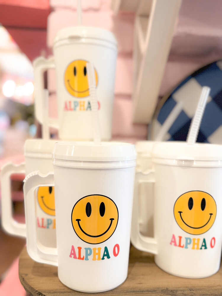 Duo Threads All Smiles Mega Mug - Alpha Omicron Pi