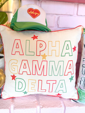 Little Birdie Alpha Gamma Delta Star Pillow