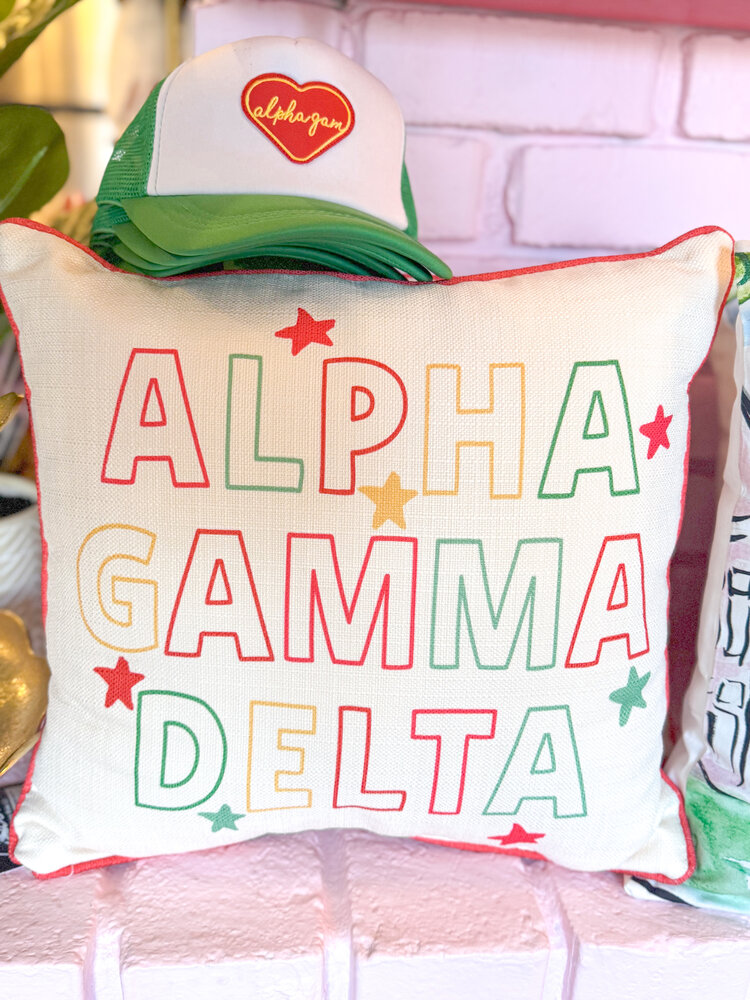 Little Birdie Alpha Gamma Delta Star Pillow