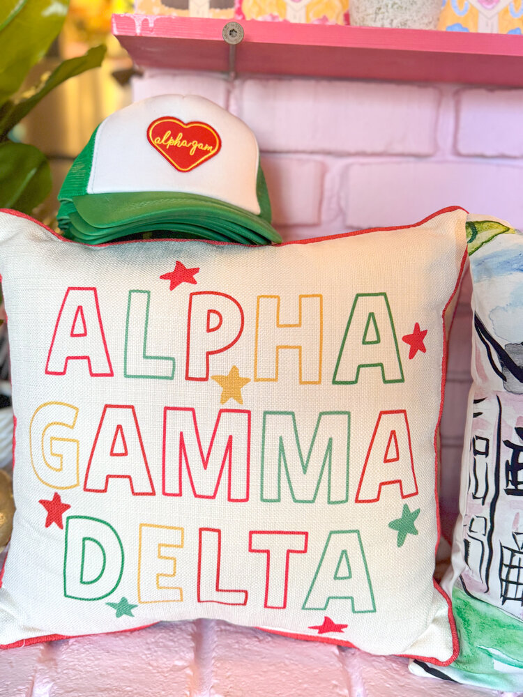 Little Birdie Alpha Gamma Delta Star Pillow