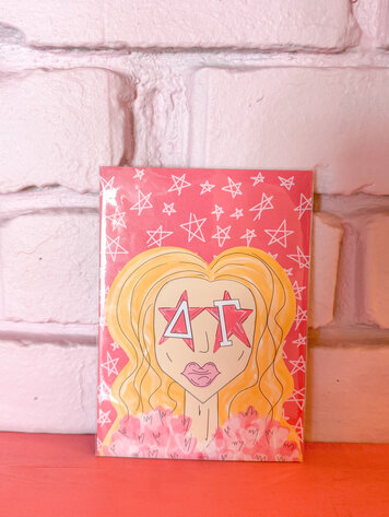 Made By Marissa Art Delta Gamma - Pink Funky Sunnies Print 5x7
