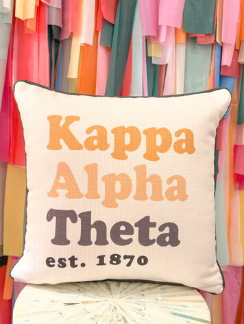 Little Birdie Kappa Alpha Theta Retro Pillow