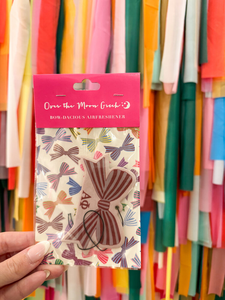 Over The Moon Greek Alpha Phi Bow Air Freshener