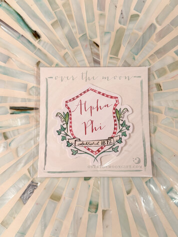 Over The Moon Greek Alpha Phi Decal - Motif