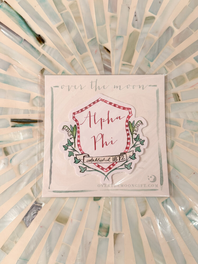 Over The Moon Greek Alpha Phi Decal - Motif