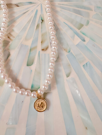 Shawn Paul Alpha Phi Sorority Pearl Necklace