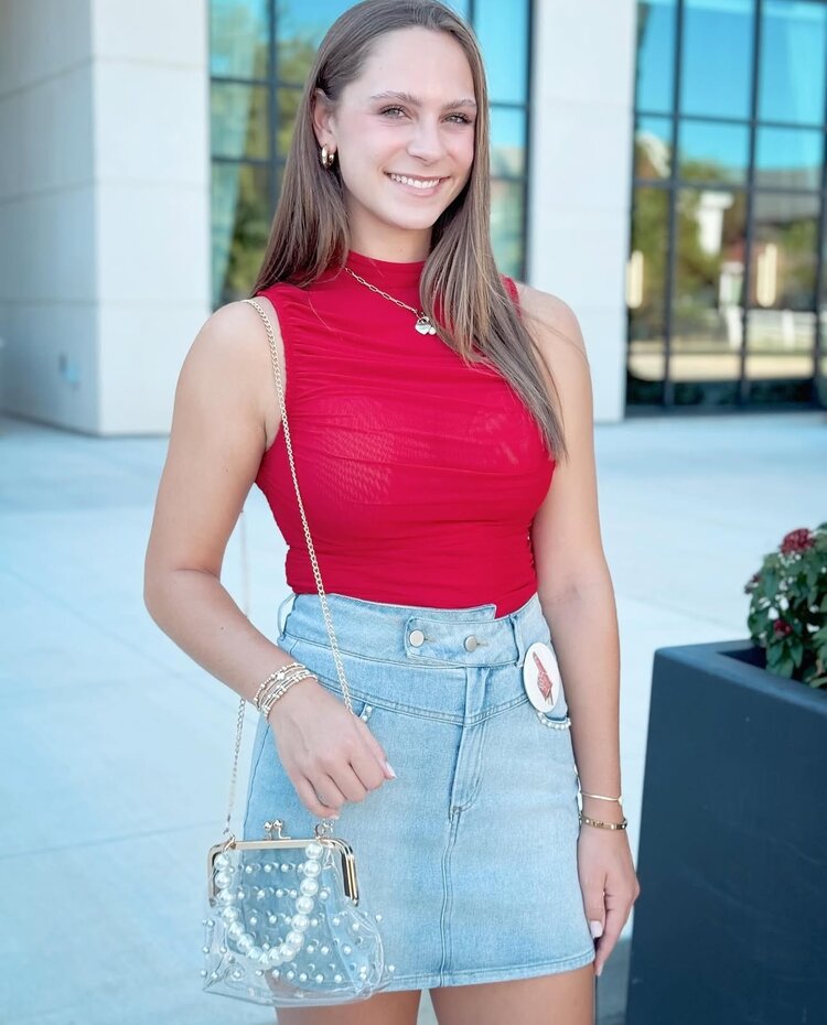 Cloud Ten Pearl Pocket Detail Denim Skirt