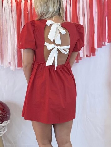 TCEC Just A Girl Gameday Dress - Open Back with Bows