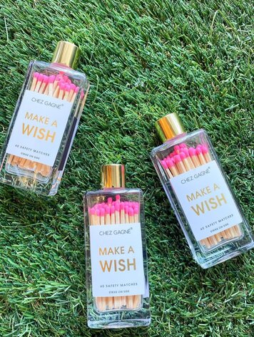 Chez Gagne Glass Bottle Matches - Make a Wish