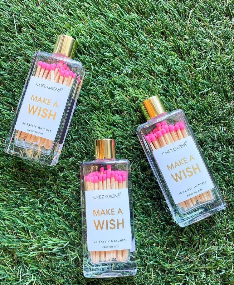 Chez Gagne Glass Bottle Matches - Make a Wish