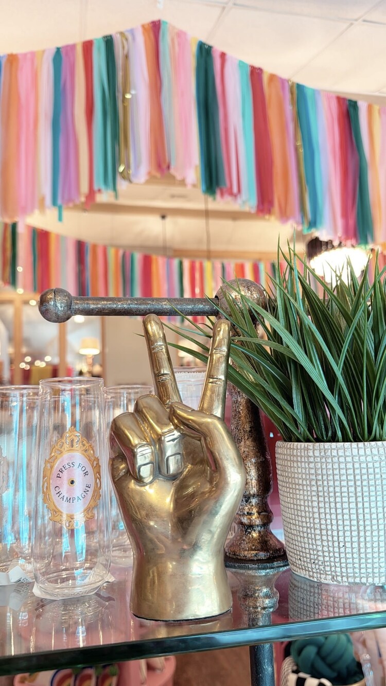 PRIZE Peace Sign Hand Sculpture in Brass