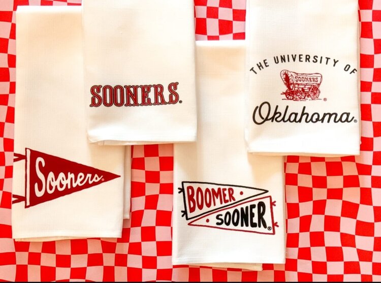 Little Birdie Vintage University of Oklahoma Tea Towel