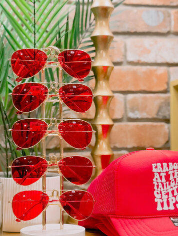 Rainbow Optx Sunglasses Aviator - Red