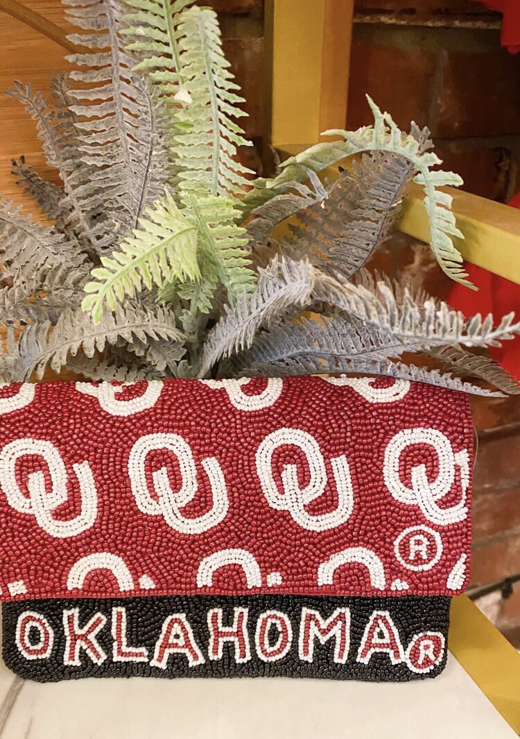 Ole OU OKLAHOMA Beaded Crossbody