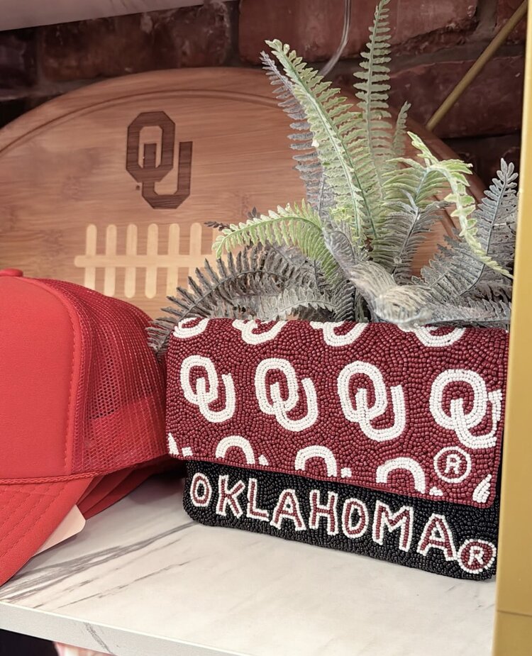 Ole OU OKLAHOMA Beaded Crossbody