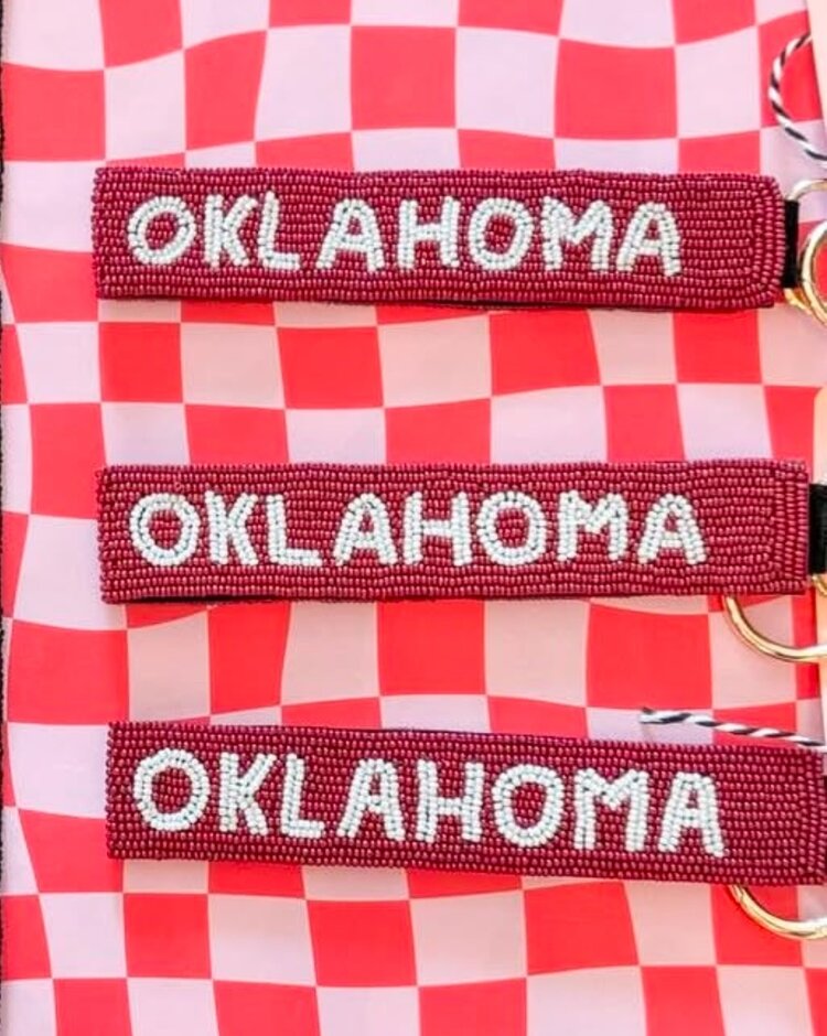 Queens Designs Gameday Beaded Wristlets - Oklahoma