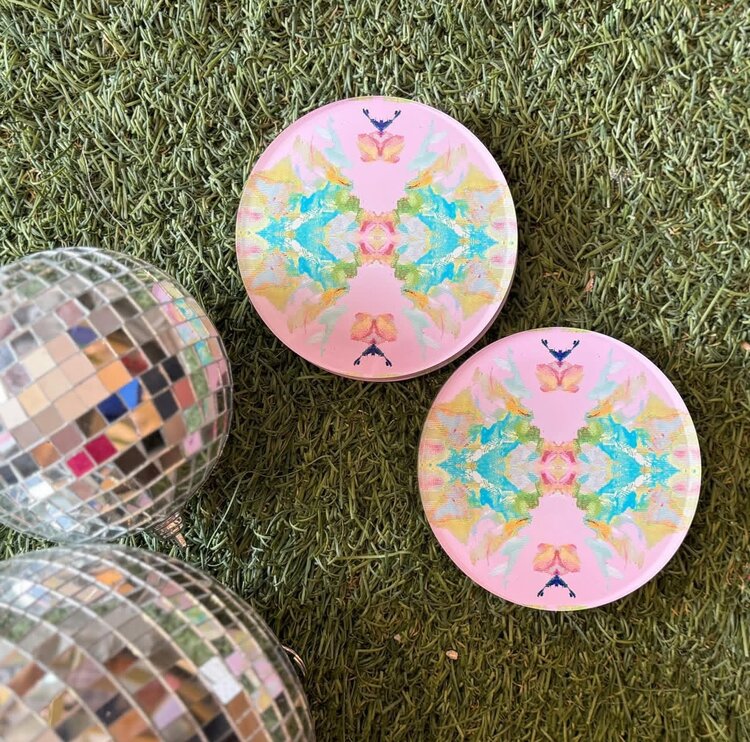 Tart By Taylor Stained Glass Lavender Coaster